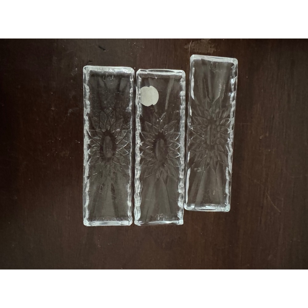 Vintage Val St. Lambert crystal knife rests iSunflower" pattern from Belgium,